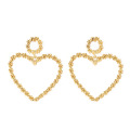 Simple threaded temperament business earrings, hollow geometric creative sweet and cool heart-shaped earrings for women